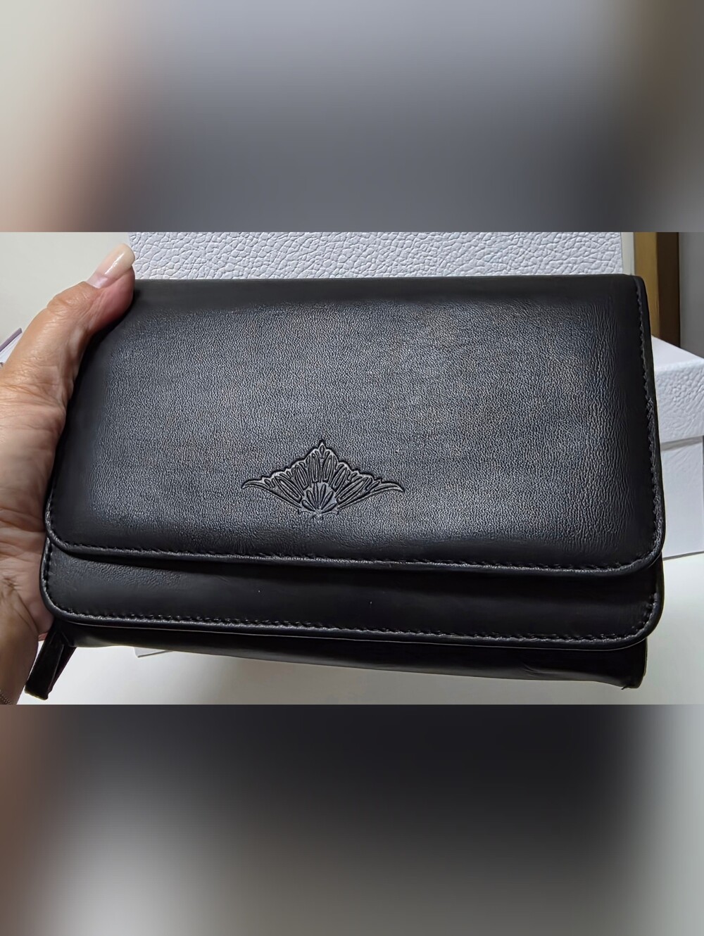 Buxton Black Double Flap Mini Crossbody Bag NWT